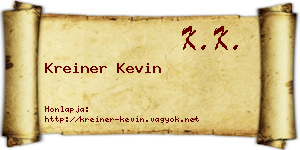 Kreiner Kevin névjegykártya